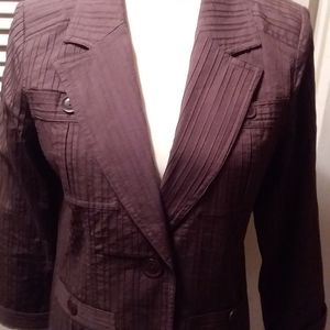 Chocolate Brown Textured Blazer